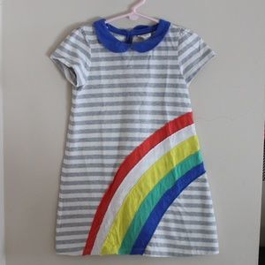 Mini Boden rainbow applique dress size 6-7